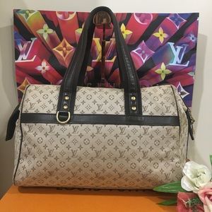Louis Vuitton Cream and Brown Satchel